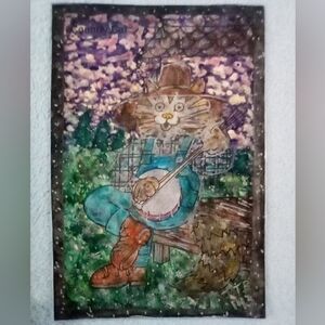 🎨Country Cat Watercolor Painting Art🖼